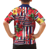 Hawaii Hibiscus Lei Family Matching Tank Maxi Dress and Hawaiian Shirt Hawaiian Flag Motif