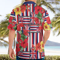 Hawaii Hibiscus Lei Hawaiian Shirt Hawaiian Flag Motif LT9 - Polynesian Pride