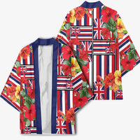 Hawaii Hibiscus Lei Kimono Hawaiian Flag Motif