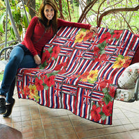 Hawaii Hibiscus Lei Quilt Hawaiian Flag Motif
