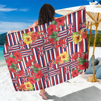Hawaii Hibiscus Lei Sarong Hawaiian Flag Motif
