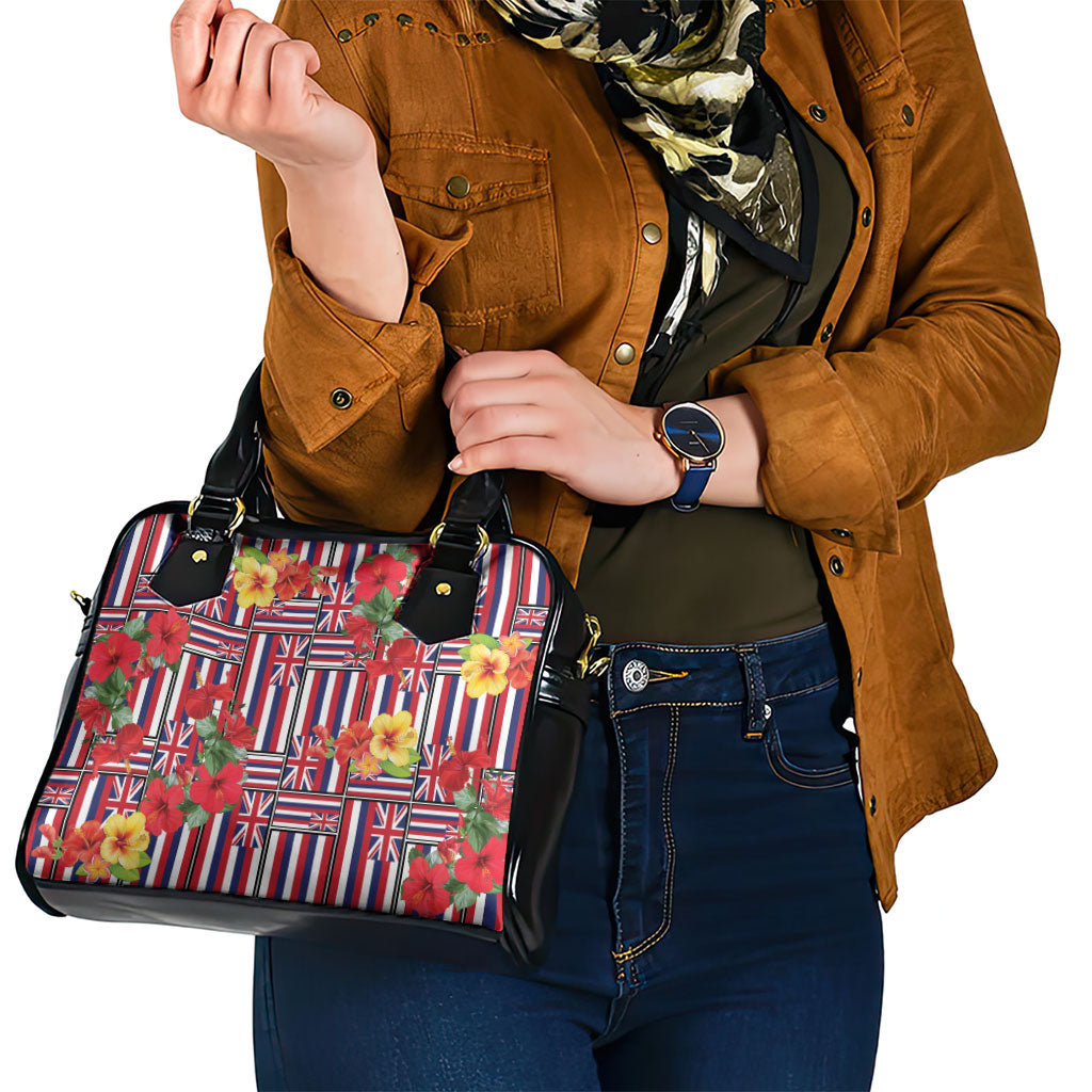 Hawaii Hibiscus Lei Shoulder Handbag Hawaiian Flag Motif