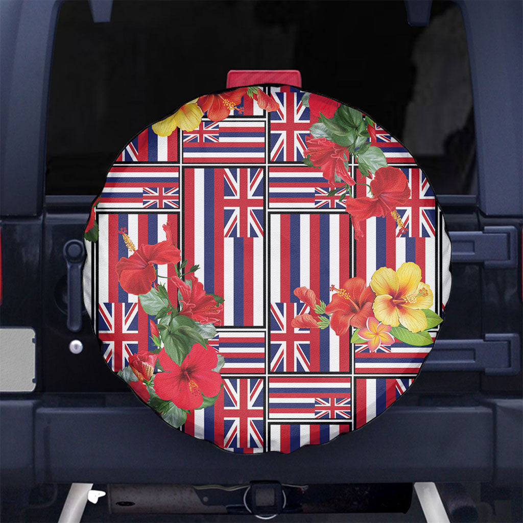 Hawaii Hibiscus Lei Spare Tire Cover Hawaiian Flag Motif