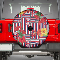 Hawaii Hibiscus Lei Spare Tire Cover Hawaiian Flag Motif