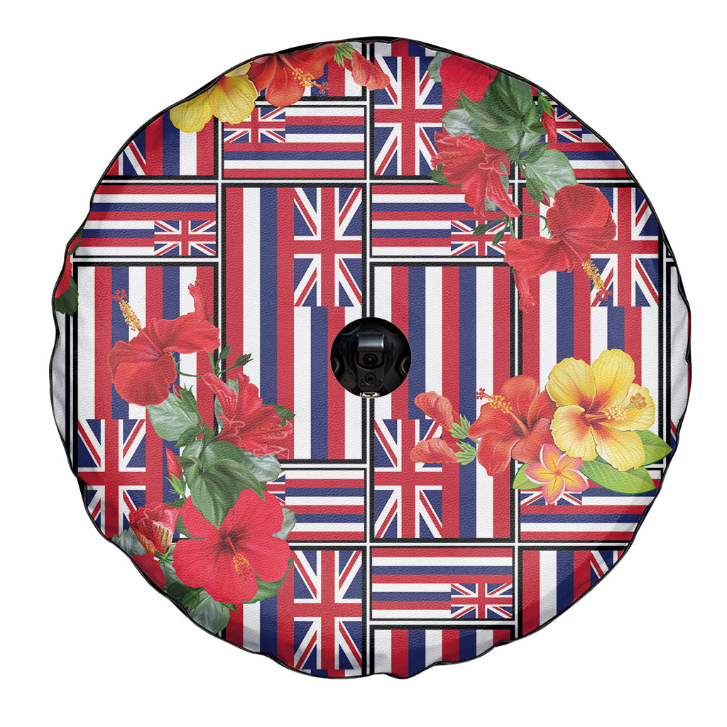 Hawaii Hibiscus Lei Spare Tire Cover Hawaiian Flag Motif