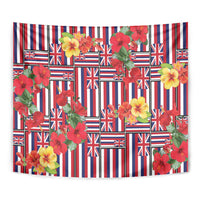 Hawaii Hibiscus Lei Tapestry Hawaiian Flag Motif