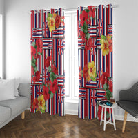 Hawaii Hibiscus Lei Window Curtain Hawaiian Flag Motif