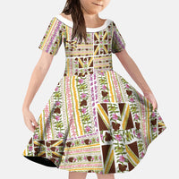 Hawaii Lokelani Pikake Lei Family Matching Tank Maxi Dress and Hawaiian Shirt Hawaiian Flag Motif