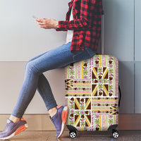 Hawaii Lokelani Pikake Lei Luggage Cover Hawaiian Flag Motif