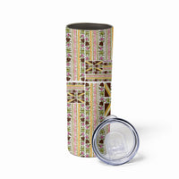 Hawaii Lokelani Pikake Lei Skinny Tumbler Hawaiian Flag Motif