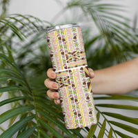 Hawaii Lokelani Pikake Lei Skinny Tumbler Hawaiian Flag Motif