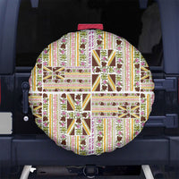 Hawaii Lokelani Pikake Lei Spare Tire Cover Hawaiian Flag Motif