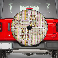 Hawaii Lokelani Pikake Lei Spare Tire Cover Hawaiian Flag Motif