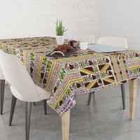 Hawaii Lokelani Pikake Lei Tablecloth Hawaiian Flag Motif