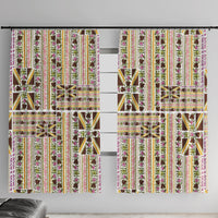 Hawaii Lokelani Pikake Lei Window Curtain Hawaiian Flag Motif