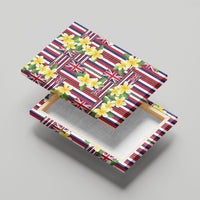 Hawaii Plumeria Lei Canvas Wall Art Hawaiian Flag Motif