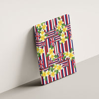 Hawaii Plumeria Lei Canvas Wall Art Hawaiian Flag Motif