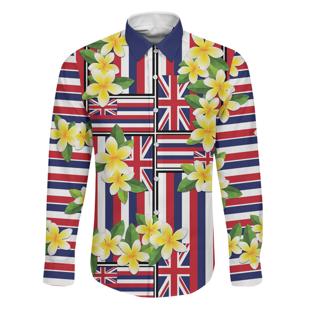 Hawaii Plumeria Lei Family Matching Off Shoulder Maxi Dress and Hawaiian Shirt Hawaiian Flag Motif