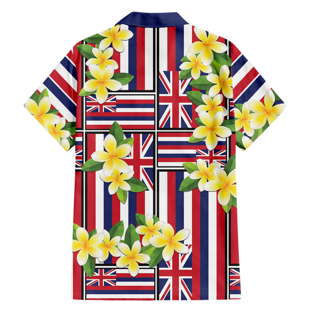 Hawaii Plumeria Lei Family Matching Puletasi and Hawaiian Shirt Hawaiian Flag Motif