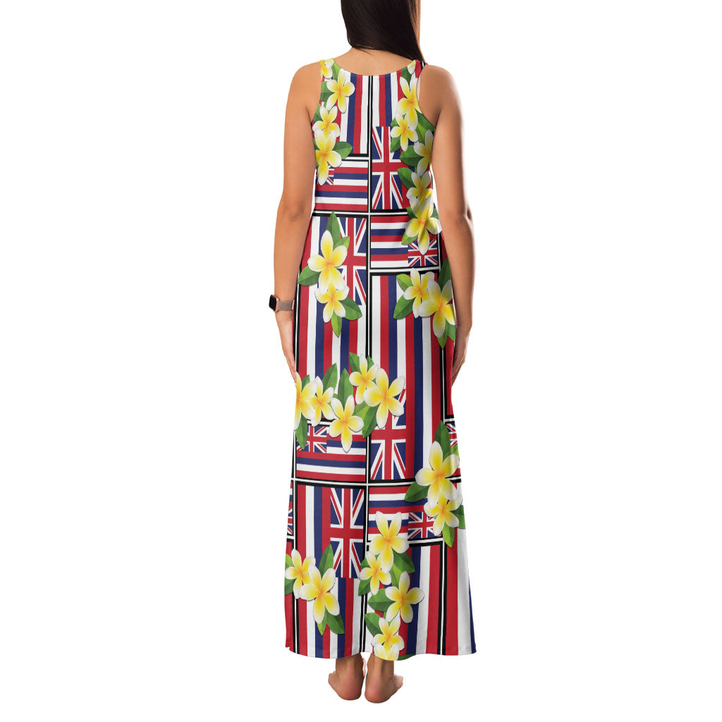 Hawaii Plumeria Lei Family Matching Tank Maxi Dress and Hawaiian Shirt Hawaiian Flag Motif