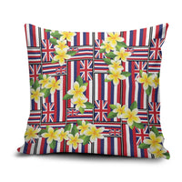 Hawaii Plumeria Lei Pillow Cover Hawaiian Flag Motif