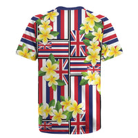 Hawaii Plumeria Lei Rugby Jersey Hawaiian Flag Motif