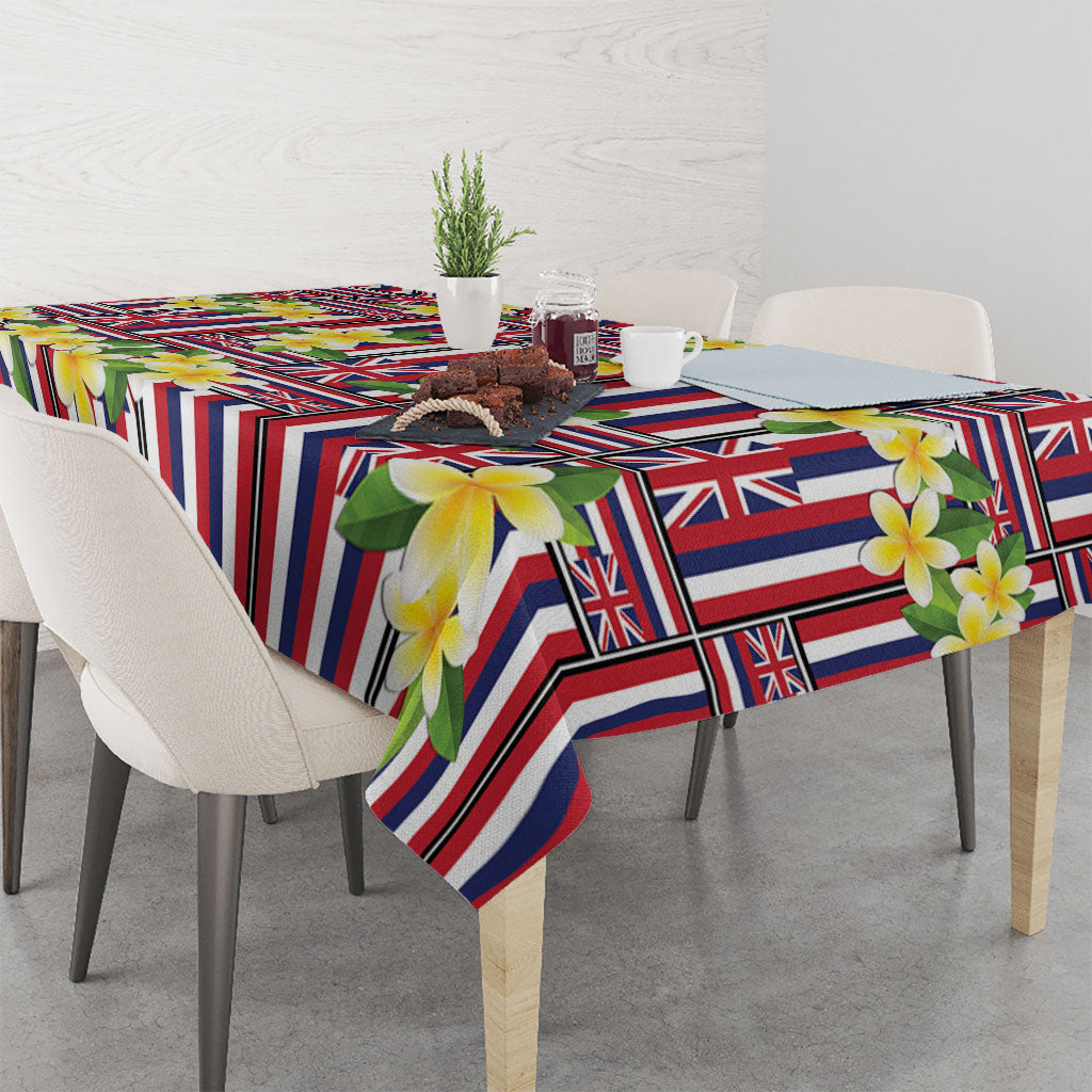 Hawaii Plumeria Lei Tablecloth Hawaiian Flag Motif
