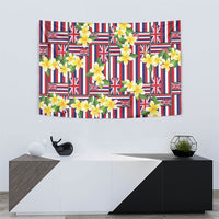 Hawaii Plumeria Lei Tapestry Hawaiian Flag Motif