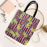 Hawaii Plumeria Lei Tote Bag Hawaiian Flag Motif