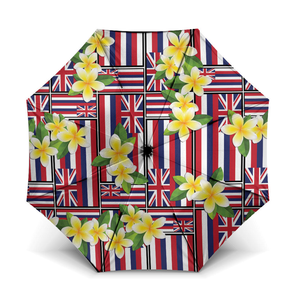 Hawaii Plumeria Lei Umbrella Hawaiian Flag Motif