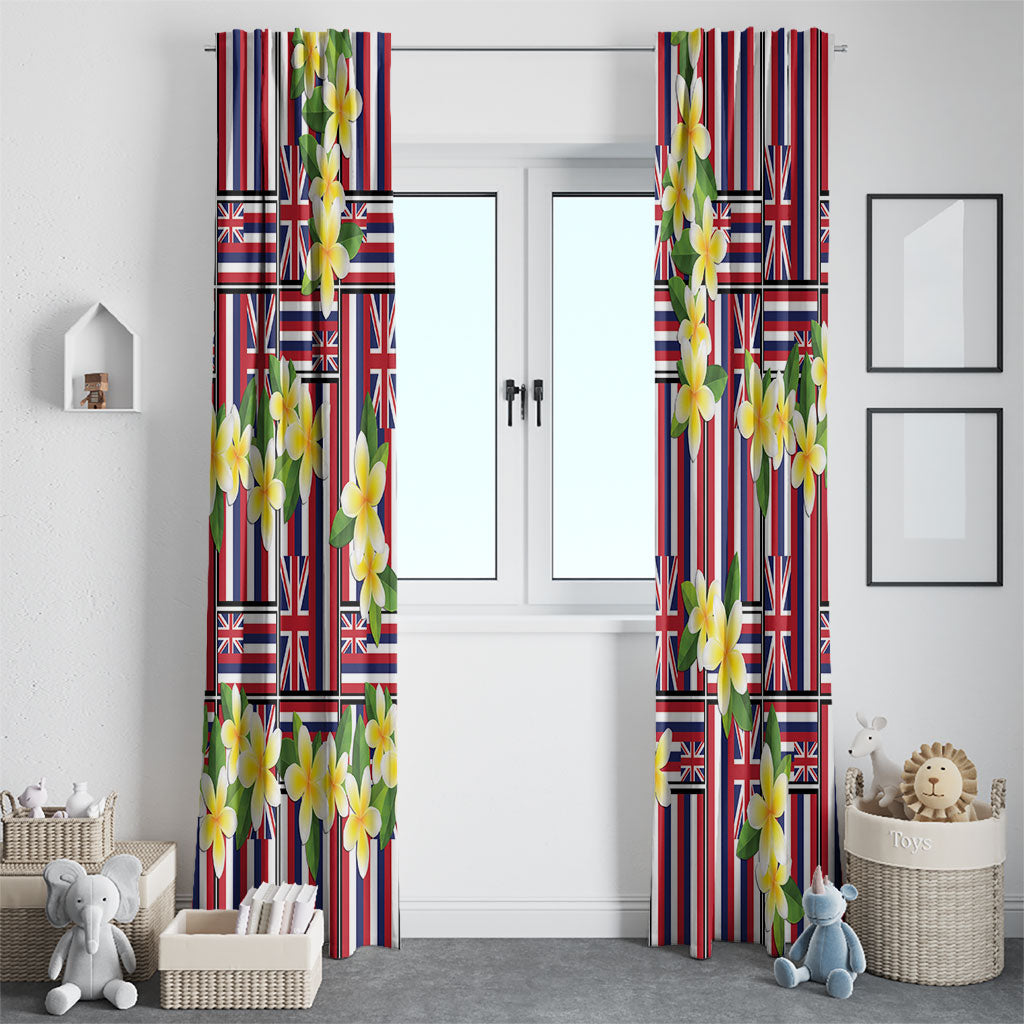 Hawaii Plumeria Lei Window Curtain Hawaiian Flag Motif