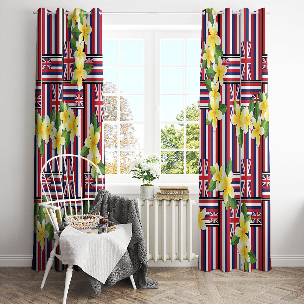 Hawaii Plumeria Lei Window Curtain Hawaiian Flag Motif
