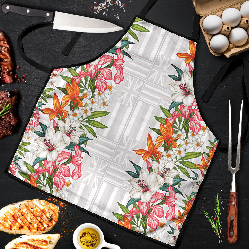 Hawaii Tropical Twist Lei Apron Hawaiian Flag Motif
