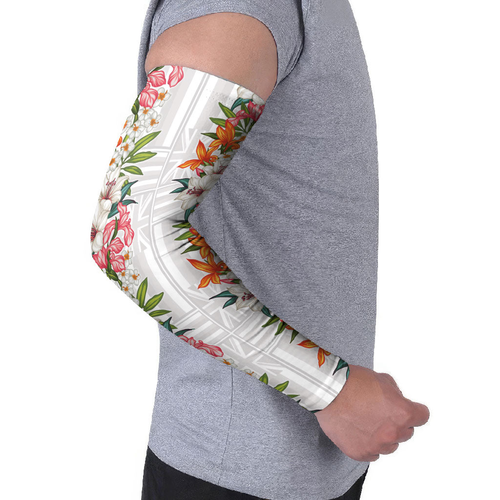 Hawaii Tropical Twist Lei Arm Sleeves Hawaiian Flag Motif