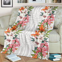 Hawaii Tropical Twist Lei Blanket Hawaiian Flag Motif