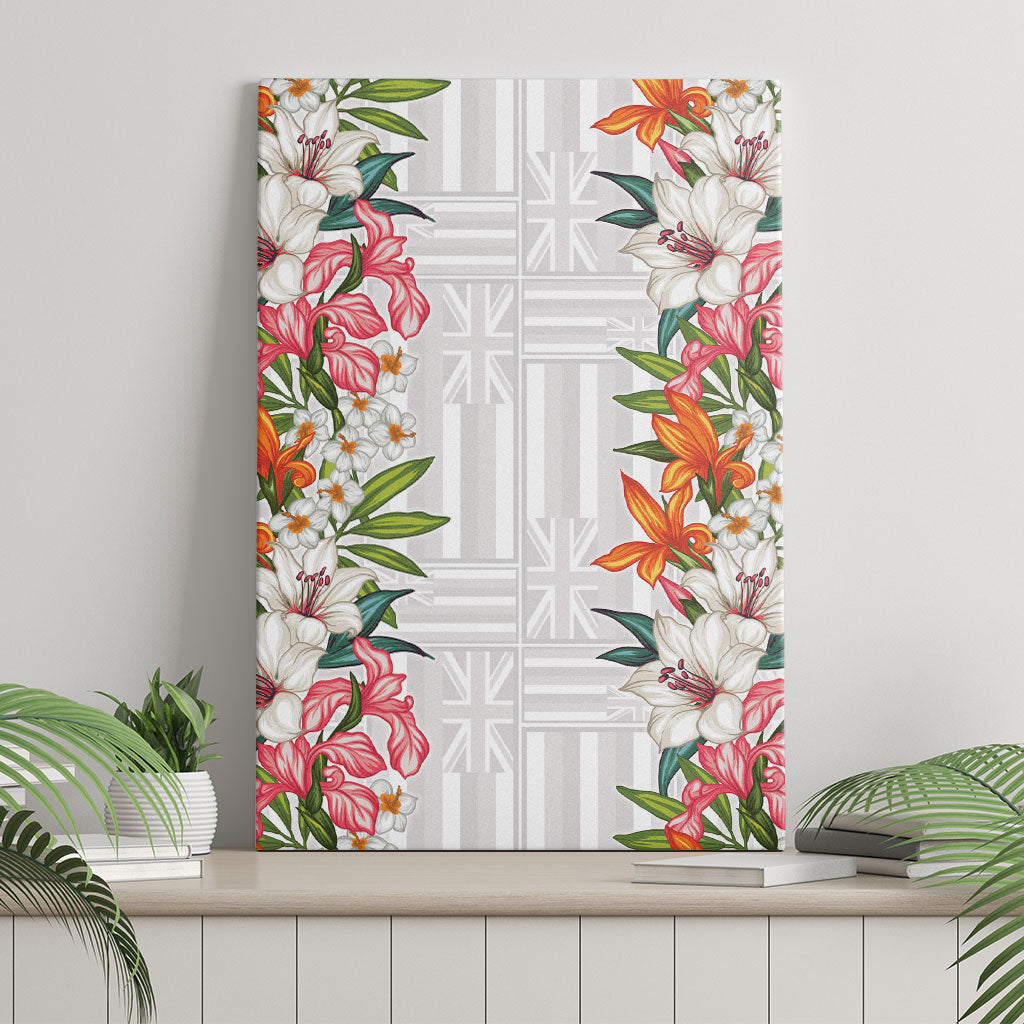 Hawaii Tropical Twist Lei Canvas Wall Art Hawaiian Flag Motif