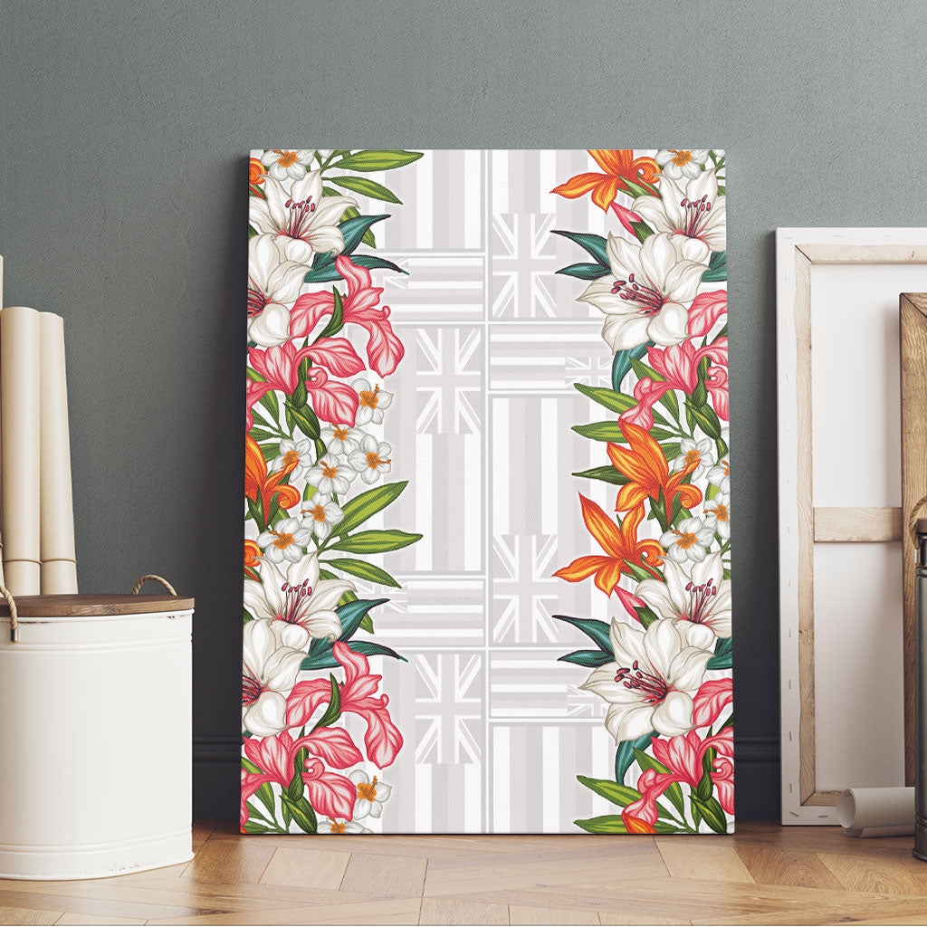 Hawaii Tropical Twist Lei Canvas Wall Art Hawaiian Flag Motif