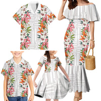Hawaii Tropical Twist Lei Family Matching Mermaid Dress and Hawaiian Shirt Hawaiian Flag Motif