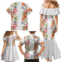 Hawaii Tropical Twist Lei Family Matching Mermaid Dress and Hawaiian Shirt Hawaiian Flag Motif