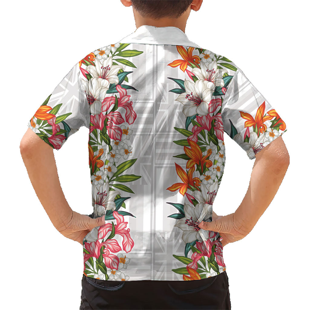 Hawaii Tropical Twist Lei Family Matching Tank Maxi Dress and Hawaiian Shirt Hawaiian Flag Motif