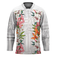 Hawaii Tropical Twist Lei Hockey Jersey Hawaiian Flag Motif