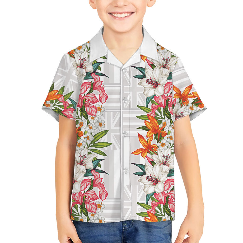 Hawaii Tropical Twist Lei Kid Hawaiian Shirt Hawaiian Flag Motif
