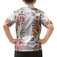Hawaii Tropical Twist Lei Kid Hawaiian Shirt Hawaiian Flag Motif LT9 - Polynesian Pride