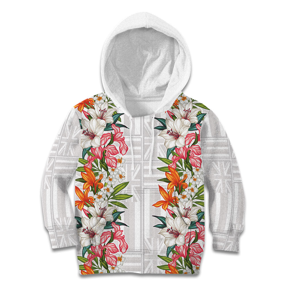 Hawaii Tropical Twist Lei Kid Hoodie Hawaiian Flag Motif