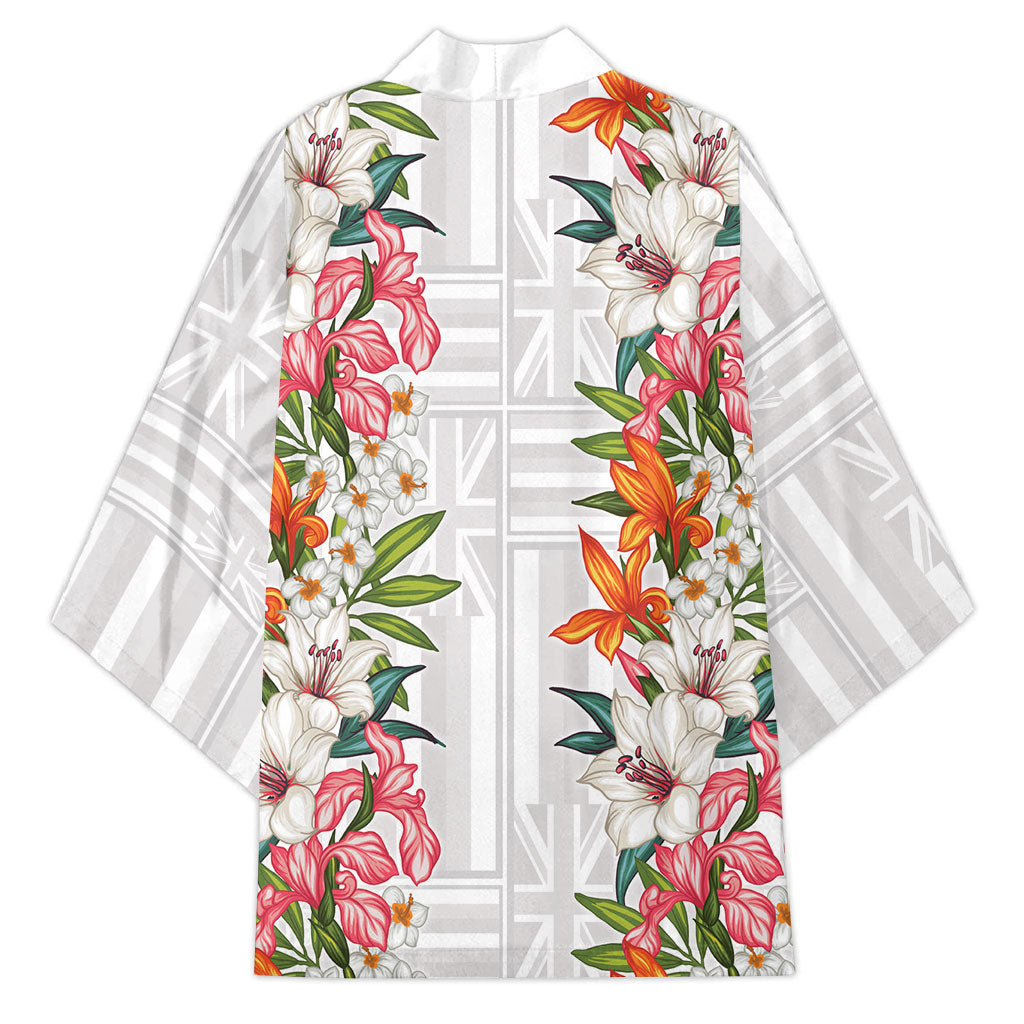 Hawaii Tropical Twist Lei Kimono Hawaiian Flag Motif