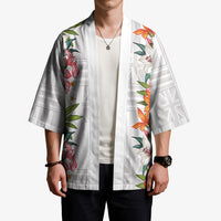 Hawaii Tropical Twist Lei Kimono Hawaiian Flag Motif