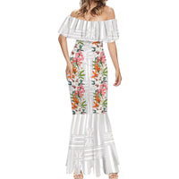 Hawaii Tropical Twist Lei Mermaid Dress Hawaiian Flag Motif