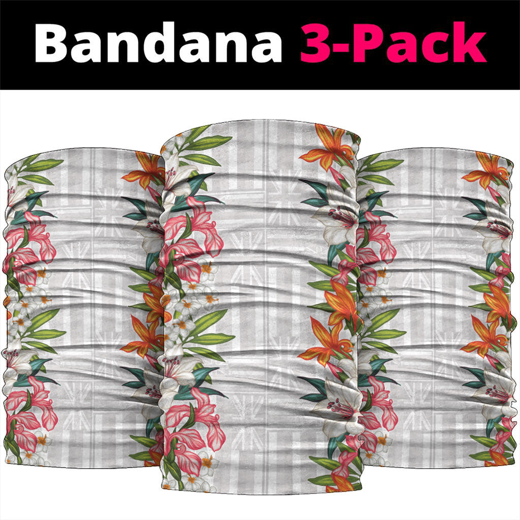Hawaii Tropical Twist Lei Neck Gaiter Hawaiian Flag Motif LT9 package One Size: 25*50cm White - Polynesian Pride