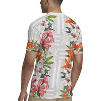 Hawaii Tropical Twist Lei Rugby Jersey Hawaiian Flag Motif