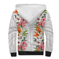 Hawaii Tropical Twist Lei Sherpa Hoodie Hawaiian Flag Motif